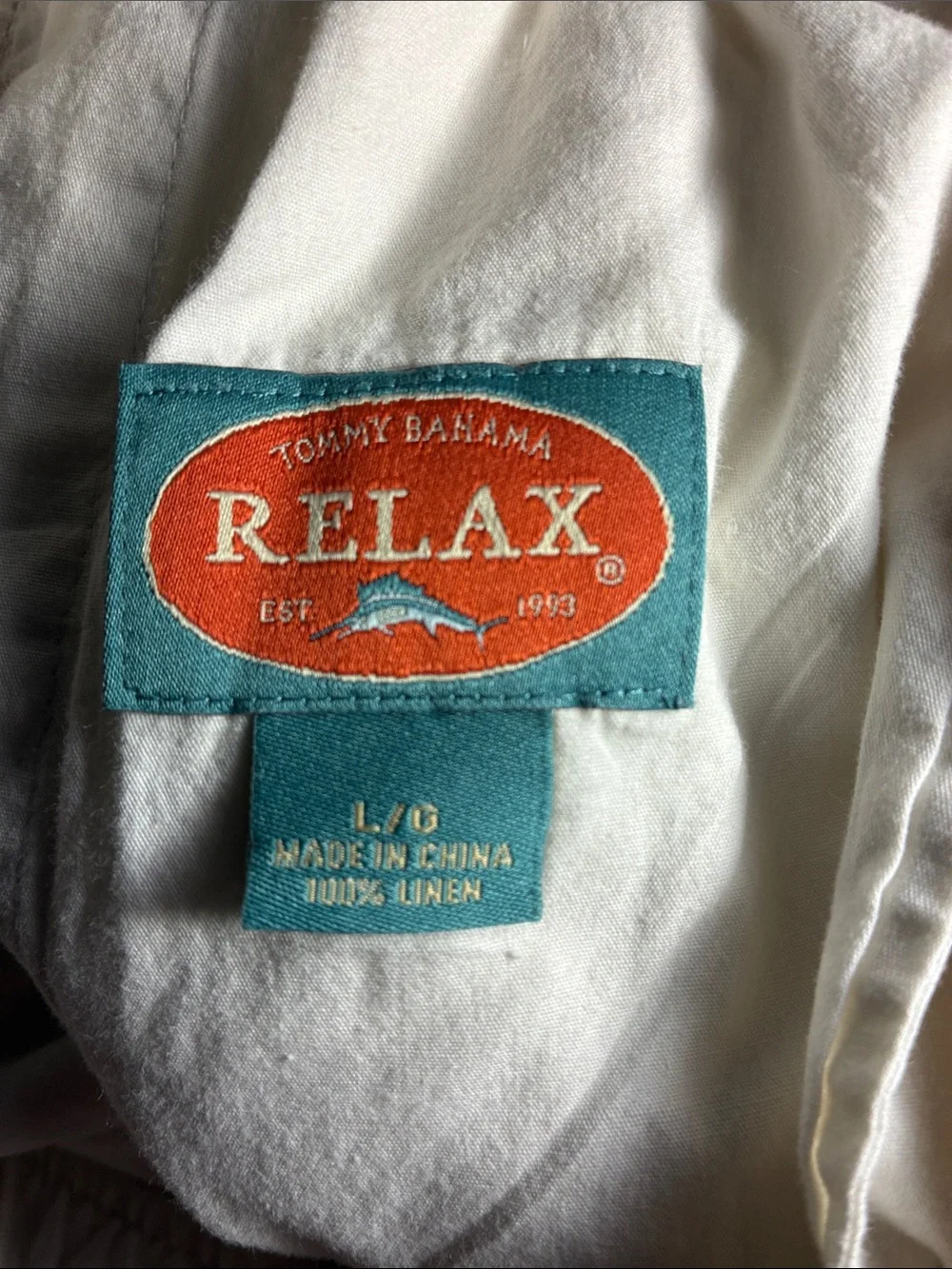 Tommy Bahama Relax Men's Cream 100% Linen Chinos Wide leg 34x29